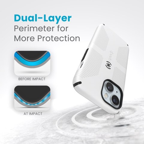 Speck Candyshell Grip MagSafe - Etui iPhone 17e / 16e / 15 / 14 / 13 (White / Black)
