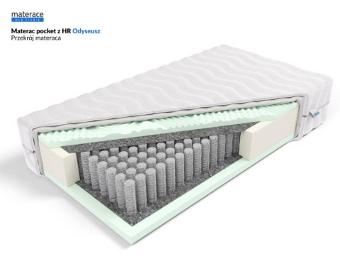 Frankhauer Materac pocket z HR Odyseusz - 80 x 190 - Aloe Vera