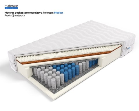 Frankhauer Materac pocket samomasujący z kokosem Modest - 90 x 190 - Dormia