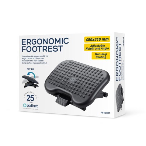 PLATINET FOOTREST PODNÓŻEK ERGONOMICZNY 460x350x110mm 3 LEVELS ADJUSTMENT [46197]