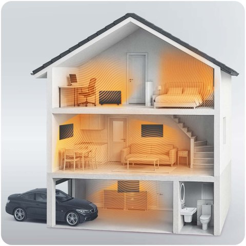 Grzejnik na podczerwień promiennik podczerwieni 600 W Berdsen BD-984 pilot WiFi aplikacja