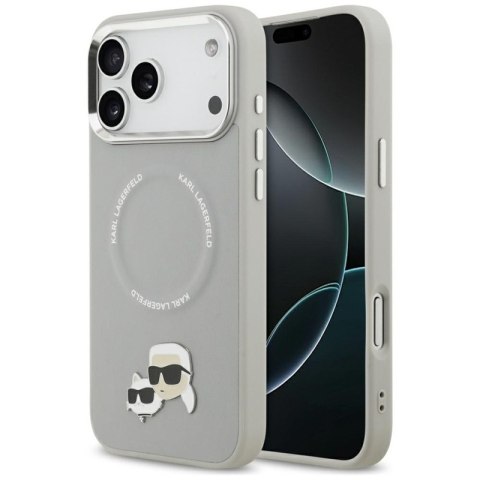 Karl Lagerfeld Karl & Choupette Pins MagSafe - Etui iPhone 17 Pro (szary)