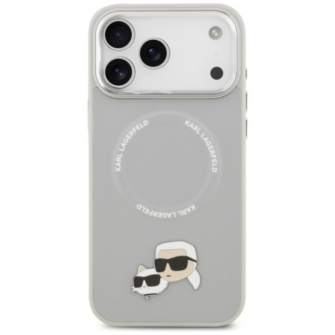 Karl Lagerfeld Karl & Choupette Pins MagSafe - Etui iPhone 17 Pro (szary)