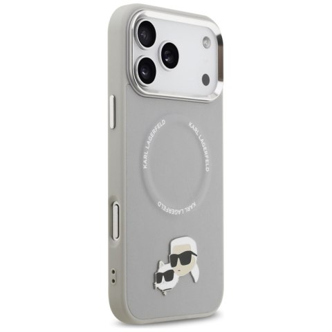 Karl Lagerfeld Karl & Choupette Pins MagSafe - Etui iPhone 17 Pro (szary)