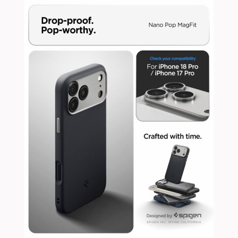 Spigen Nano Pop Mag MagSafe - Etui do iPhone 18 Pro Max / 17 Pro Max (Black Sesame)