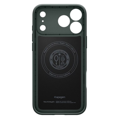 Spigen Thin Fit Mag MagSafe - Etui do iPhone 18 Pro Max / 17 Pro Max (Abyss Green)