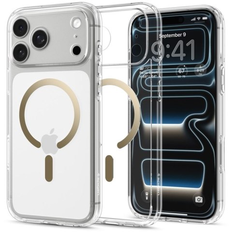 Spigen Ultra Hybrid Mag MagSafe - Etui do iPhone 18 Pro Max / 17 Pro Max (Clear/Gold)