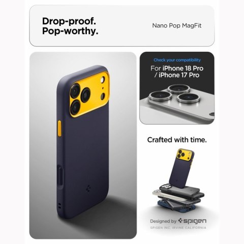Spigen Nano Pop Mag MagSafe - Etui do iPhone 18 Pro / 17 Pro (Blueberry Navy)