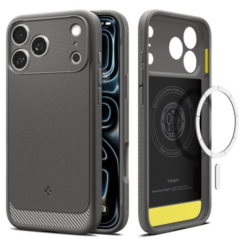 Spigen Rugged Armor Mag MagSafe - Etui do iPhone 18 Pro / 17 Pro (Gray)