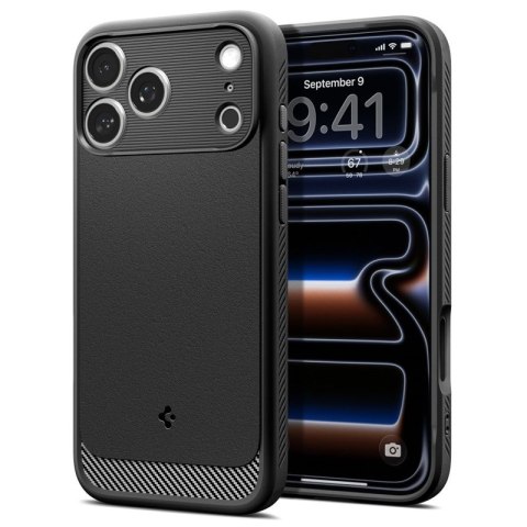 Spigen Rugged Armor Mag MagSafe - Etui do iPhone 18 Pro / 17 Pro (Matte Black)