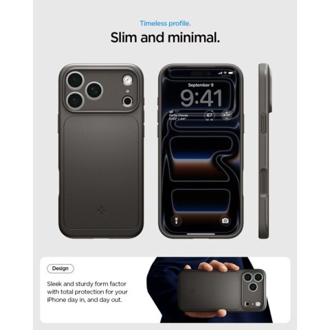 Spigen Thin Fit Mag MagSafe - Etui do iPhone 18 Pro / 17 Pro (Gunmetal)