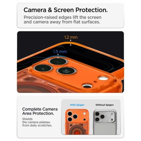 Spigen Ultra Hybrid Mag MagSafe - Etui do iPhone 18 Pro / 17 Pro (C-One Tangerine)