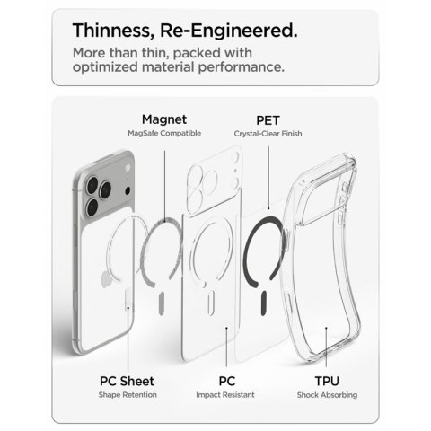 Spigen Ultra Hybrid Mag MagSafe - Etui do iPhone 18 Pro / 17 Pro (Clear/Graphite)