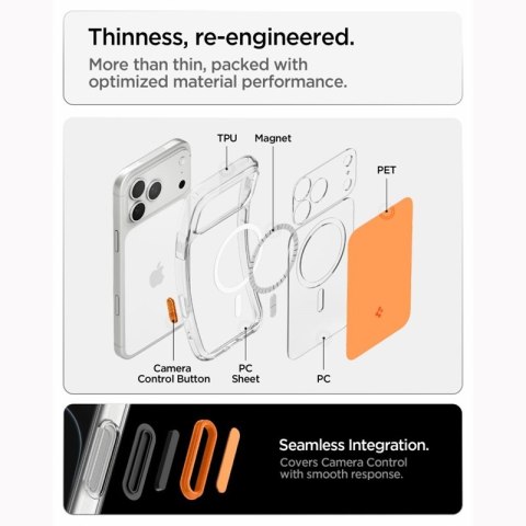 Spigen Ultra Hybrid T Mag MagSafe - Etui do iPhone 18 Pro / 17 Pro (Glossy Orange)