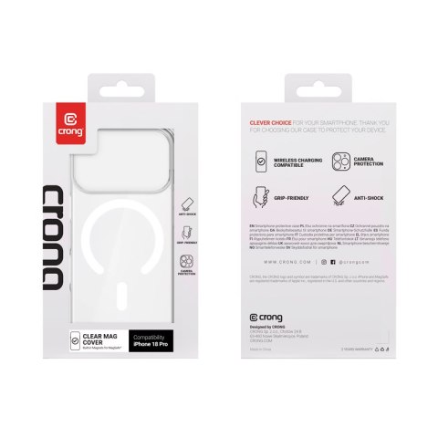 Crong Clear MAG Cover - Etui MagSafe iPhone 18 Pro / 17 Pro (przezroczysty)