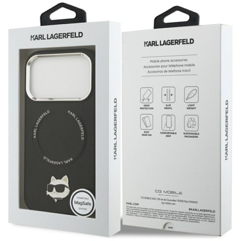 Karl Lagerfeld Choupette Pin MagSafe - Etui iPhone 17 Pro Max (czarny)