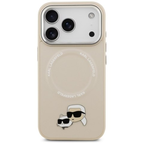 Karl Lagerfeld Karl & Choupette Pins MagSafe - Etui iPhone 17 Pro (beżowy)