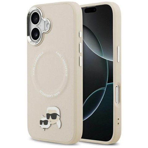 Karl Lagerfeld Karl & Choupette Pins MagSafe - Etui iPhone 17 (beżowy)