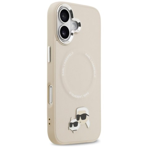 Karl Lagerfeld Karl & Choupette Pins MagSafe - Etui iPhone 17 (beżowy)