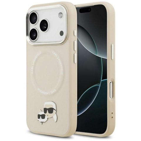 Karl Lagerfeld Karl & Choupette Pins MagSafe - Etui iPhone 17 Pro Max (beżowy)