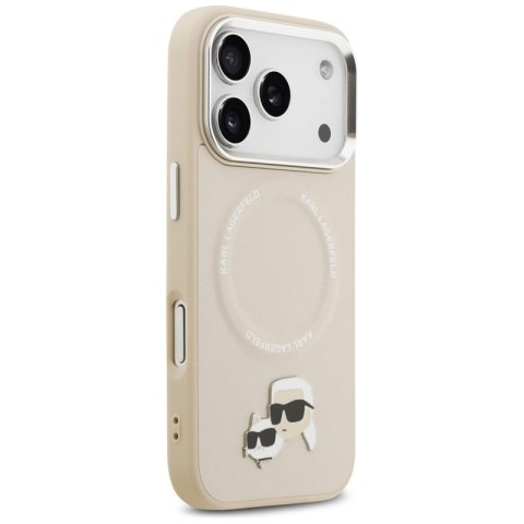 Karl Lagerfeld Karl & Choupette Pins MagSafe - Etui iPhone 17 Pro Max (beżowy)