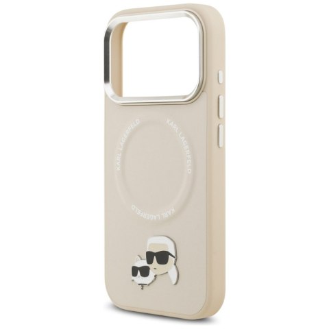 Karl Lagerfeld Karl & Choupette Pins MagSafe - Etui iPhone 17 Pro Max (beżowy)