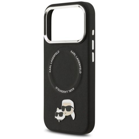 Karl Lagerfeld Karl & Choupette Pins MagSafe - Etui iPhone 17 Pro Max (czarny)