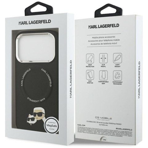 Karl Lagerfeld Karl & Choupette Pins MagSafe - Etui iPhone 17 Pro Max (czarny)
