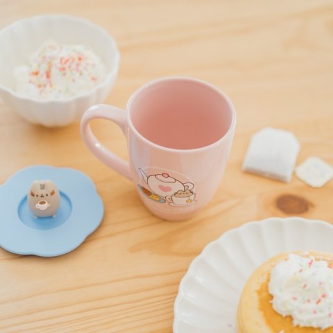 Pusheen - Kubek ceramiczny z silikonową pokrywką i figurką 3D 350 ml