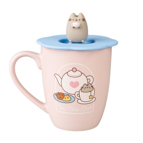Pusheen - Kubek ceramiczny z silikonową pokrywką i figurką 3D 350 ml
