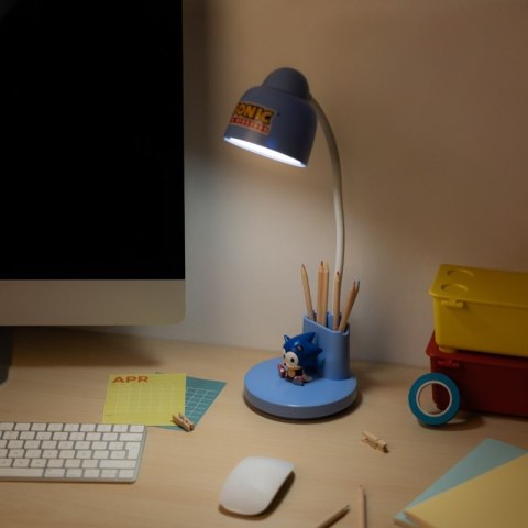 Sonic - Elastyczna lampka na biurko LED dla dzieci z organizerem bezprzewodowa USB-C z regulacją jasności