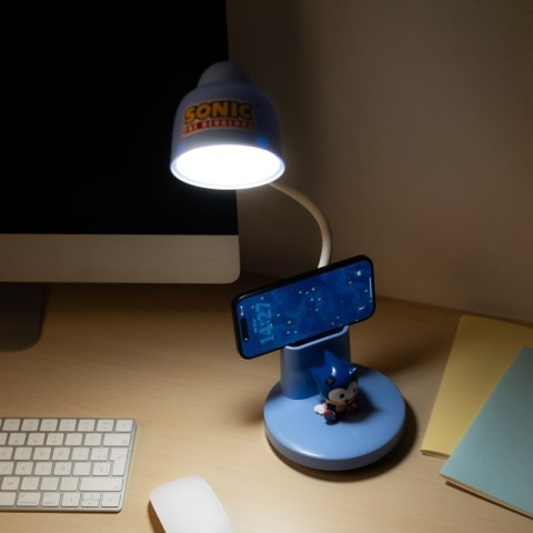 Sonic - Elastyczna lampka na biurko LED dla dzieci z organizerem bezprzewodowa USB-C z regulacją jasności