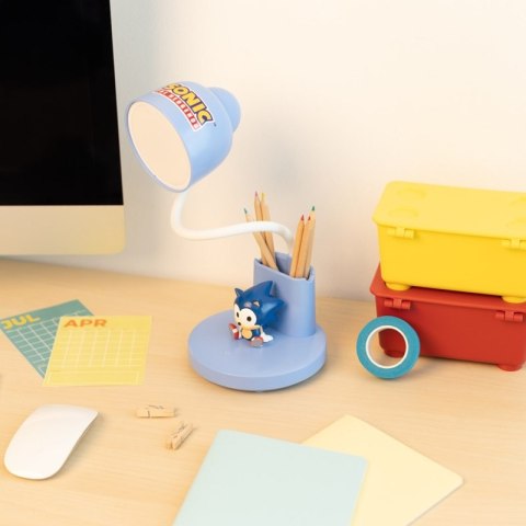 Sonic - Elastyczna lampka na biurko LED dla dzieci z organizerem bezprzewodowa USB-C z regulacją jasności