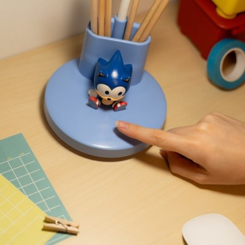 Sonic - Elastyczna lampka na biurko LED dla dzieci z organizerem bezprzewodowa USB-C z regulacją jasności