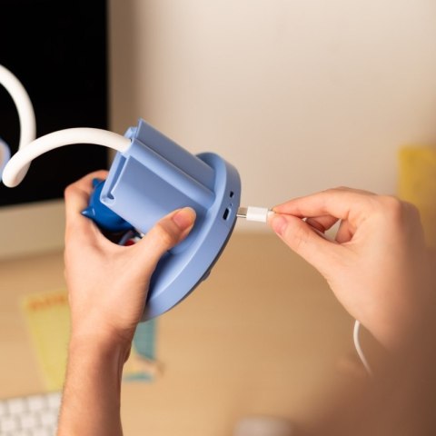 Sonic - Elastyczna lampka na biurko LED dla dzieci z organizerem bezprzewodowa USB-C z regulacją jasności