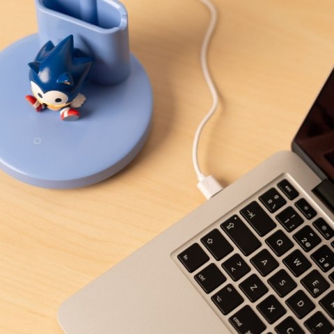 Sonic - Elastyczna lampka na biurko LED dla dzieci z organizerem bezprzewodowa USB-C z regulacją jasności