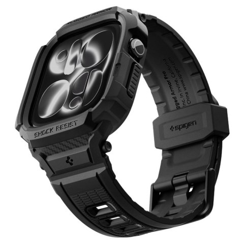 Spigen Rugged Armor Pro - Pasek z obudową do Apple Watch 12 42 mm (Matte Black)