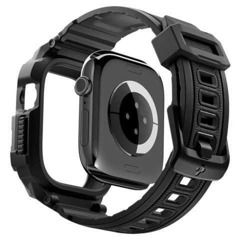 Spigen Rugged Armor Pro - Pasek z obudową do Apple Watch 12 42 mm (Matte Black)