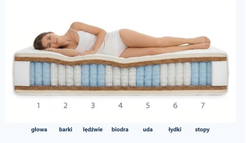 WYSOKI Materac pocket z kokosem H2 H3 Morfeusz Plus 200x220x24 Aloe Vera