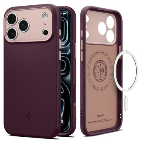 Spigen Nano Pop Mag MagSafe - Etui do iPhone 18 Pro / 17 Pro (Burgundy Bean)