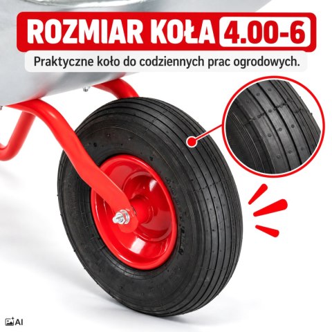 Taczka ogrodowa budowlana ocynkowana Berfa