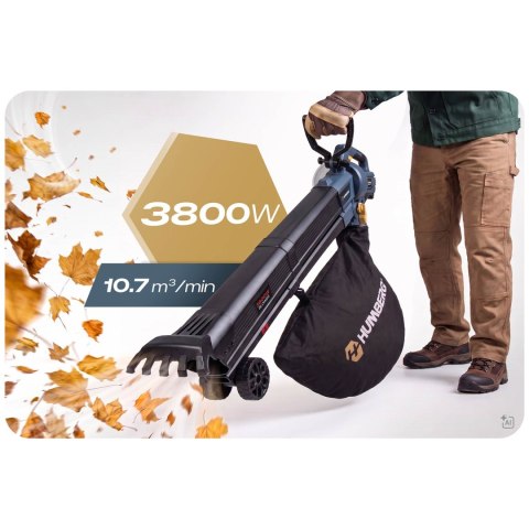 Dmuchawa do liści odkurzacz ogrodowy 3800 W rozdrabniacz Humberg HM-618