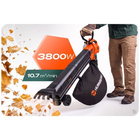 Dmuchawa do liści odkurzacz ogrodowy 3800 W rozdrabniacz Humberg HM-618