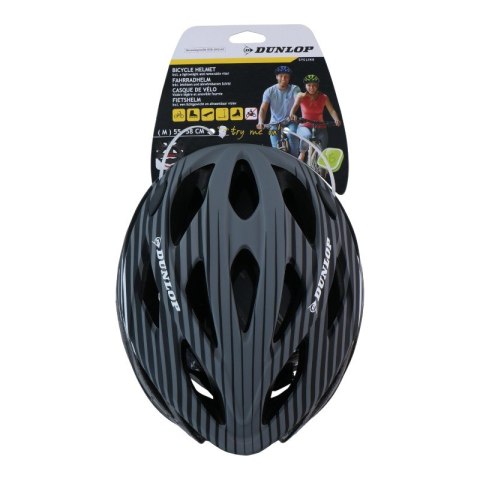 Dunlop - Kask rowerowy MTB regulowany rozmiar M 55-58 cm (Szaro-Czarny)