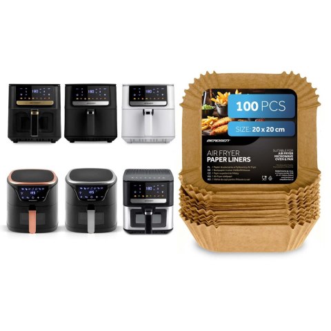 Frytkownica beztłuszczowa Air fryer + papier do pieczenia Berdsen BD-655 czarna