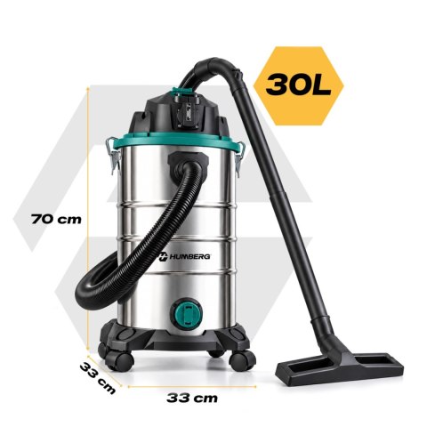 Odkurzacz przemysłowy 30 l 3600 W bezworkowy na mokro i sucho HM-409