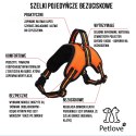 PETLOVE Szelki pojedyncze odblaskowe dla psa S pomarańczowe [SZELODBZSOR]