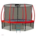 Trampolina Ogrodowa Jumpi 374cm/12FT Maxy Comfort Plus Czerwona Z Wewnętrzną Siatką