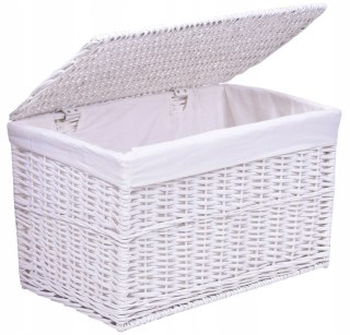 Kufer wiklinowy 66x40x40 cm - 105L - biały