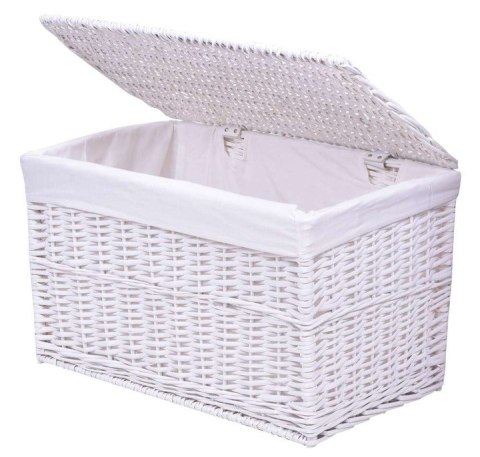 Kufer wiklinowy 66x40x40 cm - 105L - biały